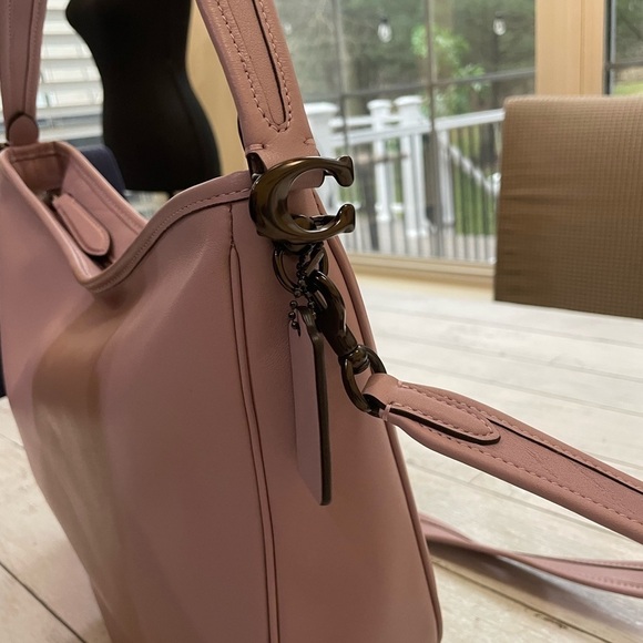 COACH Women's Soft Tabby Leather Hobo Shoulder Bag crossbody purple minimalist - Picture 10 of 15